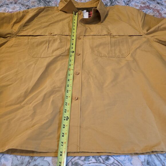 NEW Woolrich Gold / Mustard Vented Long Sleeve Fishing Shirt Outdoor Mens XXL - Picture 6 of 9